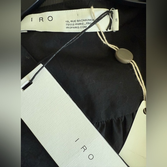 IRO Galena Edgy Black Cinched Waist Dress Size 36 US 4 - Picture 4 of 5